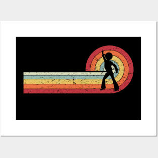 1970's Retro Style Disco Dancer Silhouette Disco Posters and Art